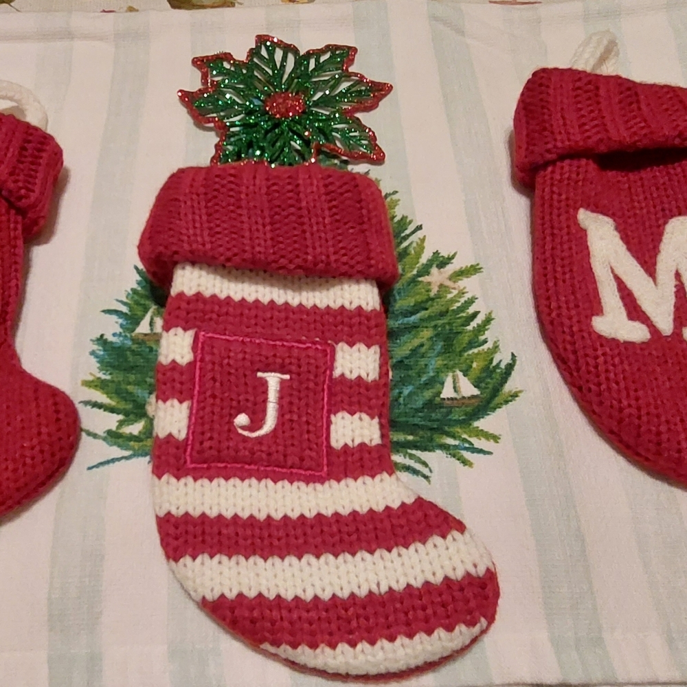 FREE WHEN BUNDLED- Small initial Christmas stockings